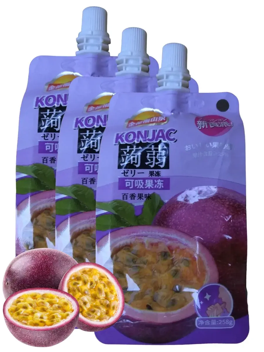 Желе питьевое Konjak со вкусом Маракуйи 258 г * 3 шт