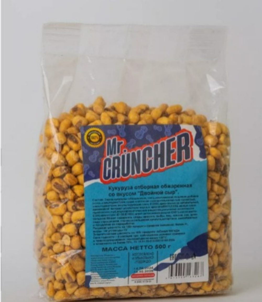 Кукуруза обжаренная "Двойной сыр" Mr.CRUNCHER  0.5 кг (12шт/уп)