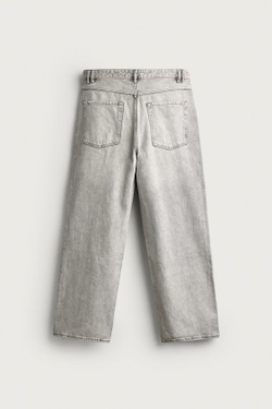 ZARA ДЖИНСЫ LOOSE FIT, ЖЕМЧУЖНО-СЕРЫЙ