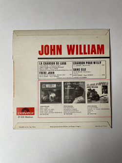 Винтажная виниловая пластинка LP John William La Chanson De Lara (France 1966) 7 дюймов