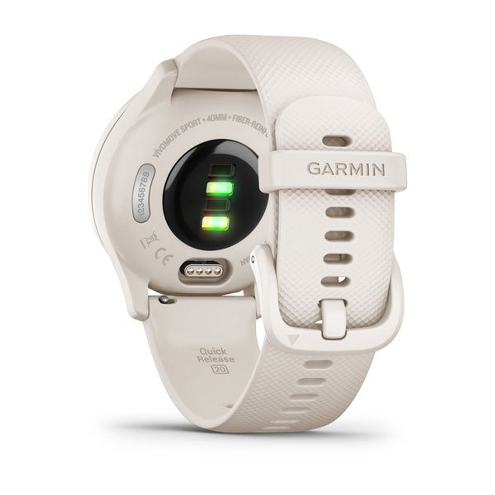 Часы Garmin Vivomove Sport цвета слоновой кости, безель цвета персикового золота, силиконовый ремешок, 010-02566-01