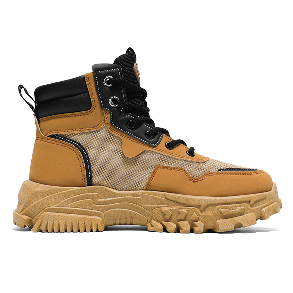 AiJP Work Boots Men"s High top Black/Yellow