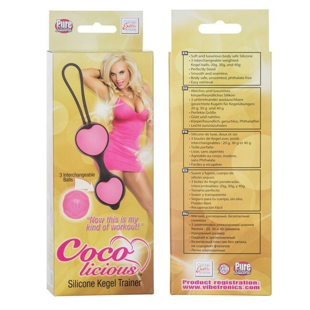 Анально-вагинальные силиконовые шарики Coco Licious (3 шт) (Цвет: ярко-розовый с черным)