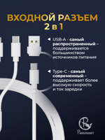 Зарядка PARASMART 4 в 2 для Apple Watch, iPhone + 2 Type-C, разъем USB-A+C (белый)