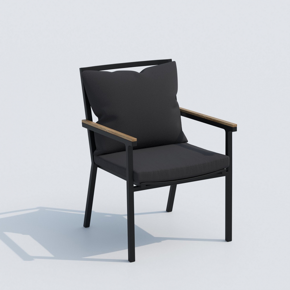 Обеденная группа Ideal Patio  ТЕЛЛА ФЕСТА плюс каркас карбон, стол тик 220, ткань антрацит