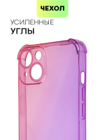 Чехол BROSCORP для Apple iPhone 14 оптом (арт. IP14-HARD-TPU-PINK-PURPLE)