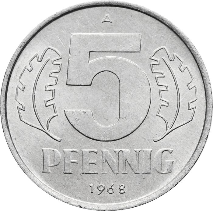 5 пфеннигов 1968 Германия (ГДР)