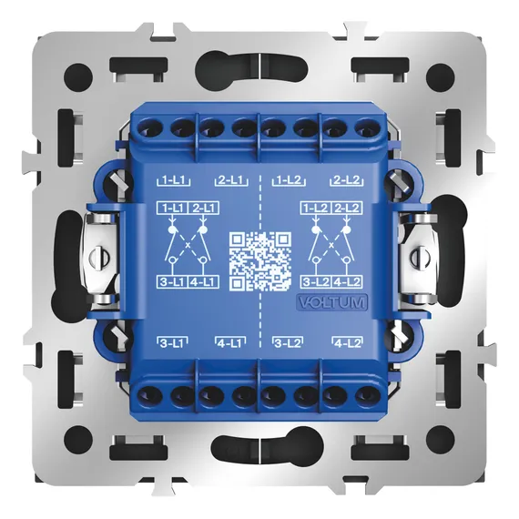 Переключатель перекрёстный двухклавишный Voltum S70 Графит VLS020507
