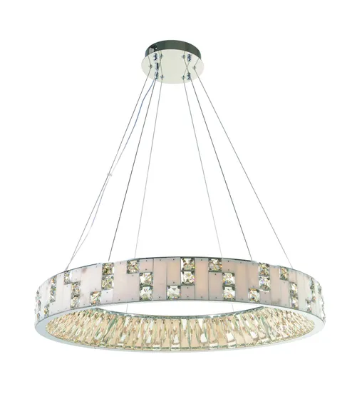 Люстра подвесная светодиодная NewRgy 6029R/80W CHROME+CLEAR, 80 Вт, хромированная и прозрачная