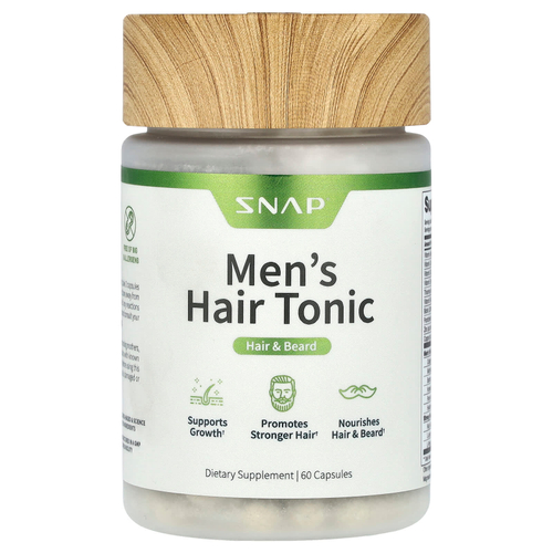 Snap Supplements, Тоник для мужчин, для волос и бороды, 60 капсул