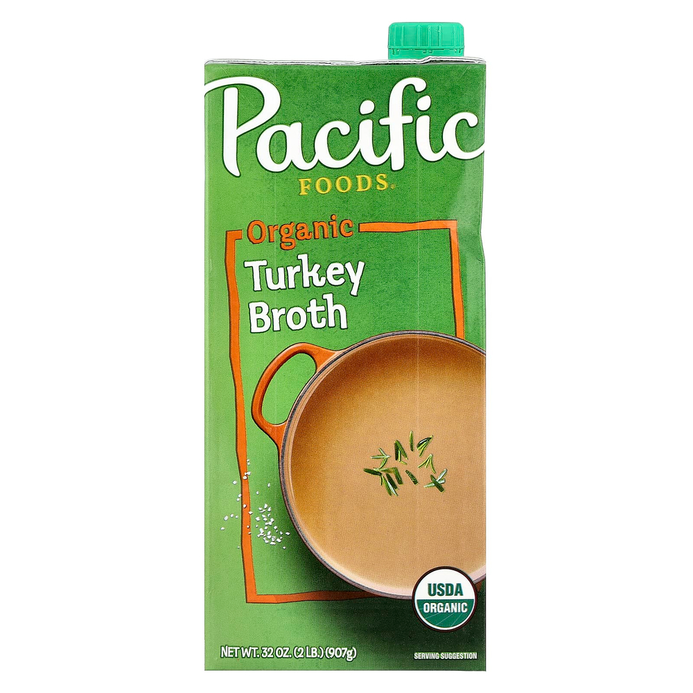 Pacific Foods, органический бульон из индейки, 907 г (32 унции)