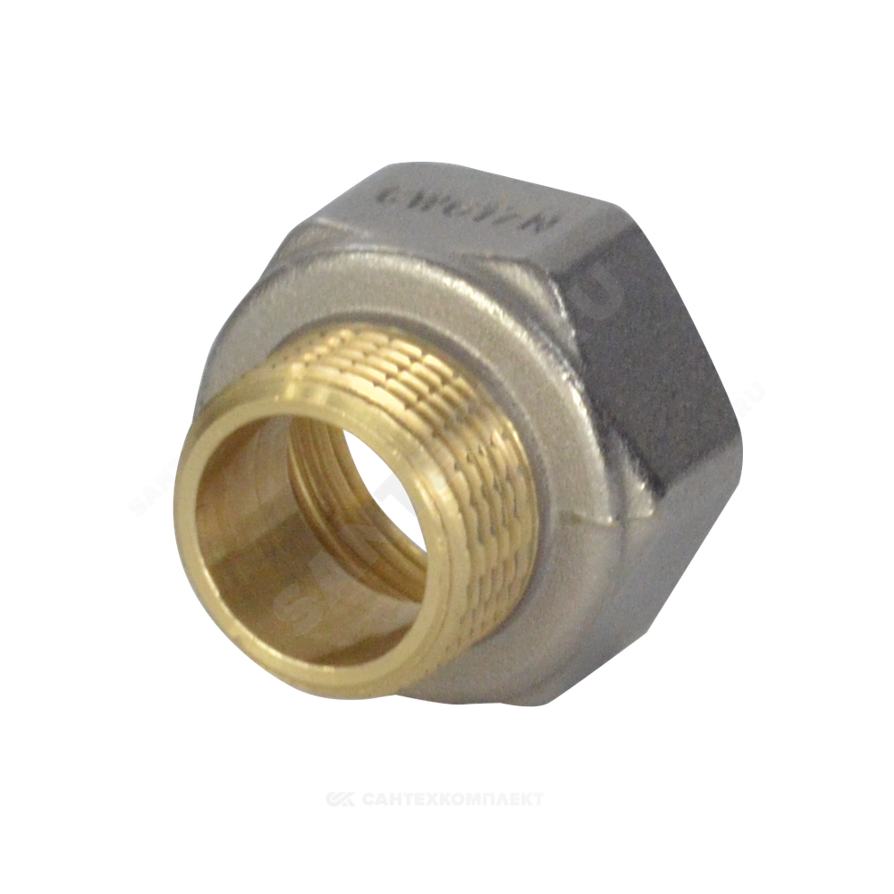 Переход латунь никель реборда Ду 50х40 (2"х1 1/2") ВР/НР 9021 ГОСТ 32585-2013 Aquasfera 9021-13