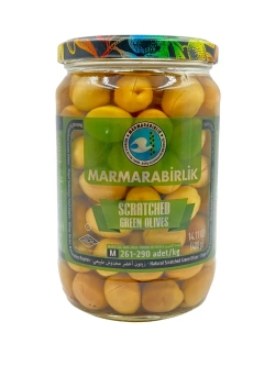 Турецкие зеленые оливки в рассоле, калибровка M (400гр.)