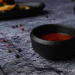 Соусник 50 мл d 6,7 см h3,4 см круглый фарфор Smooth Black Raw Stellar P.L. Proff Cuisine [10]