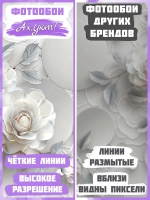 Объемные фотообои 3D белые розы и круги