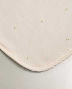 ZARA HOME ДЕТСКИЙ МУСЛИНОВЫЙ ПЛЕД С ПРИНТОМ, ЭКРЮ