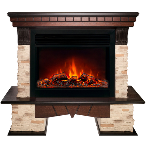 Каминокомплект Real Flame Rockland 26 AO с очагом Moonblaze Deluxe Black