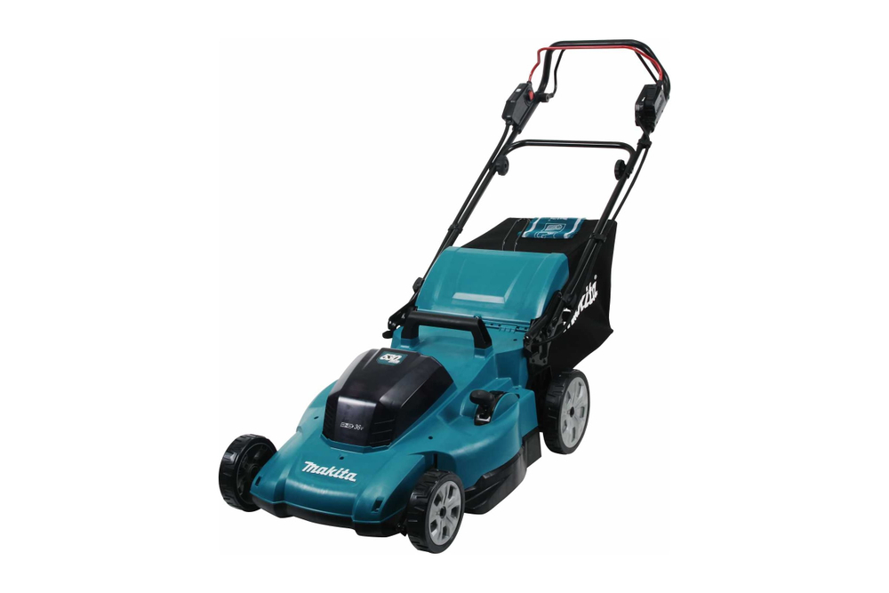 Газонокосилка аккумуляторная Makita LXT 2x18В, 860Вт, 53см, 70л, 2,5-5км/ч,4в1,XPT, (2xBL1850B, DC18SH) DLM539CT2