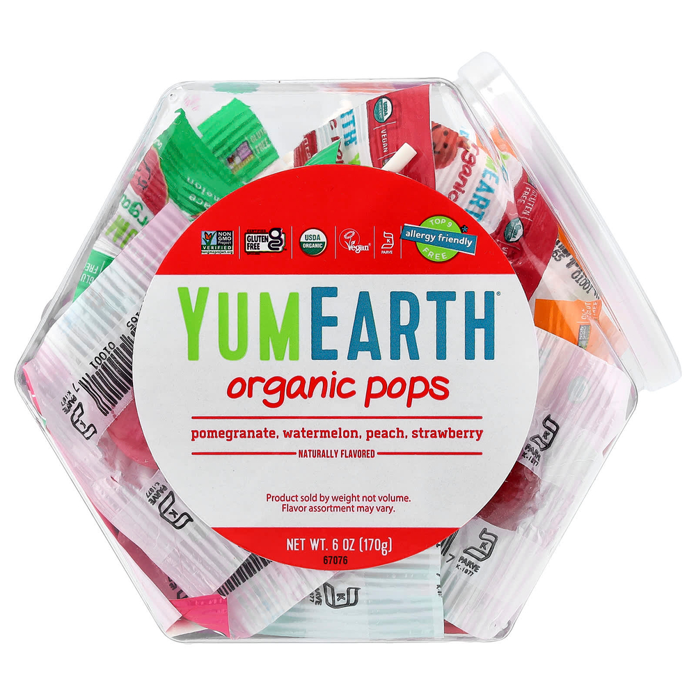 YumEarth, органические леденцы на палочке, 170 г (6 унций)
