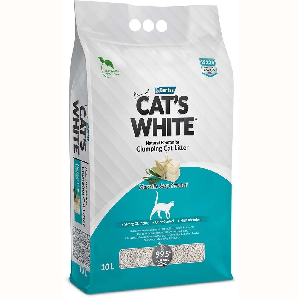 CAT'S WHITE Marseille Soap комкующийся наполнитель для кошачьего туалета (10 л)
