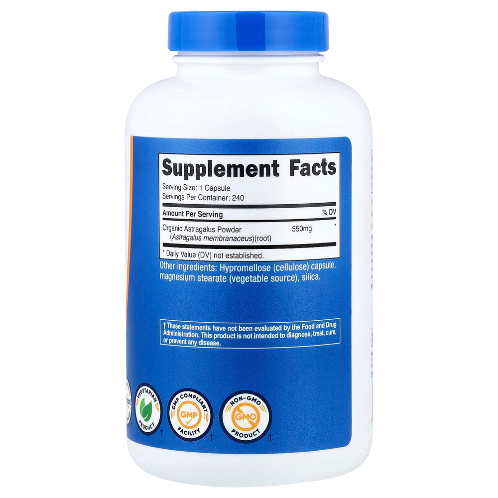 Nutricost, Корень астрагала, 550 мг, 240 капсул