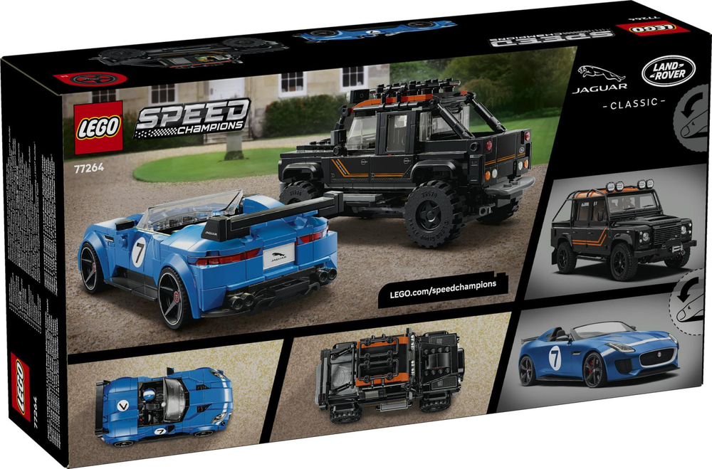 Конструктор Лего Спид Чемпионс Jaguar Project 7 и Land Rover Defender 77264 | LEGO Speed Champions 740 деталей | 10+