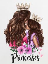 Футболка с принтом "Princesses" шатенки (Family look)