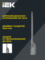 Светильник LED консольный ДКУ 1012-100Ш 5000К IP65 серый IEK