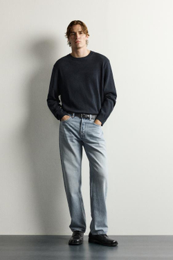 ZARA ДЖИНСЫ STRAIGHT FIT УДЛИНЕННЫЕ, СИНИЙ