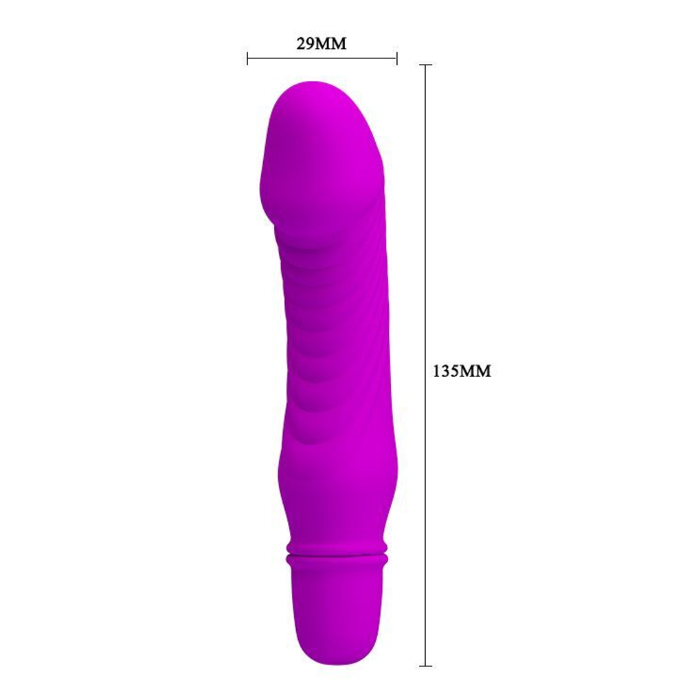 Фиолетовый мини-вибратор Stev -13,5 см. (Цвет: фиолетовый)