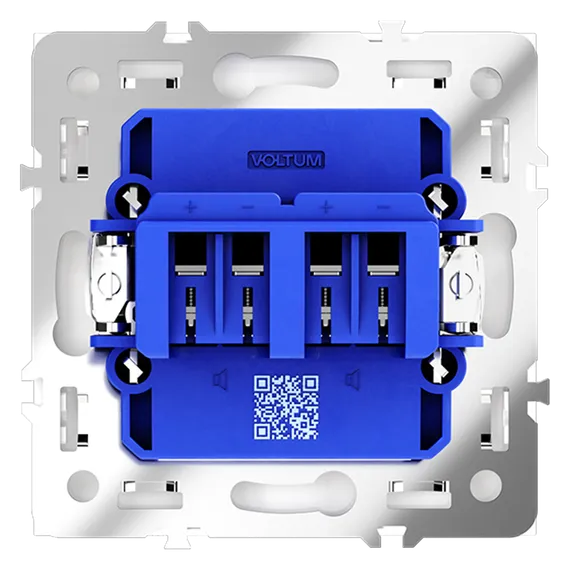 Розетка акустическая 4-местная Voltum S70 Белый глянцевый VLS060301