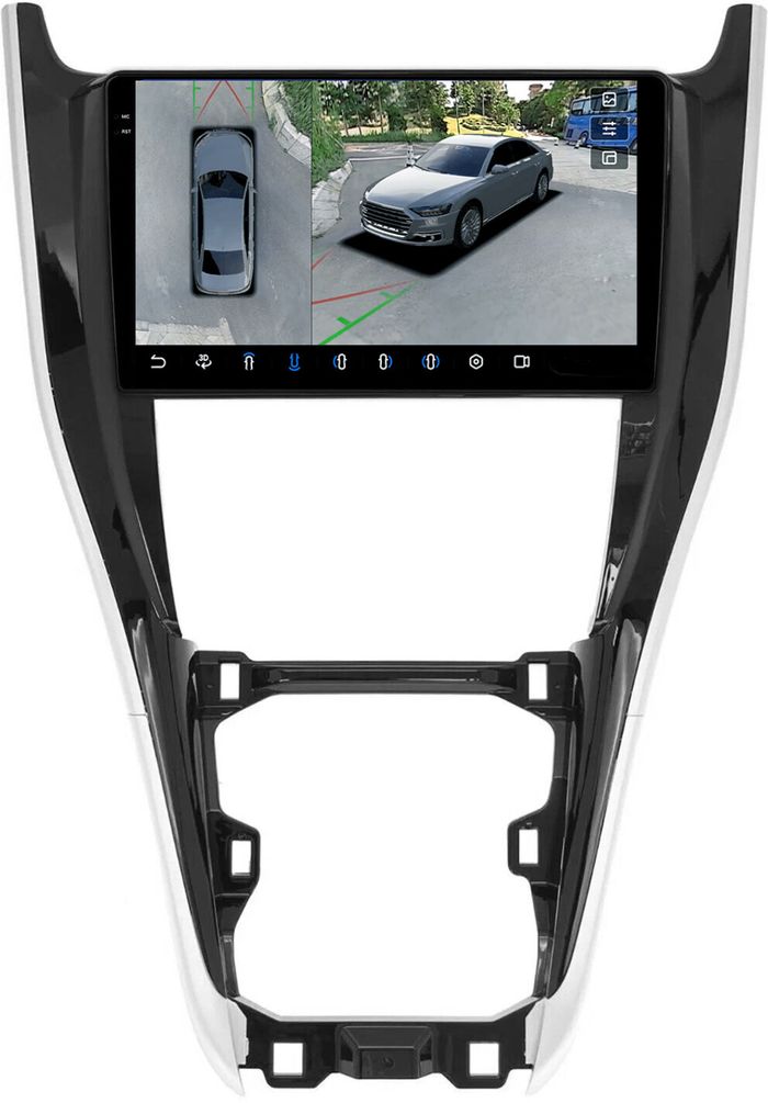 Магнитола для Toyota Harrier 3 XU60 2013-2017 (большая рамка) - FarCar BX10-360-9534F1 монитор 10.36" 2K QLED на Android 13, Быстрая, CarPlay, 4G SIM-слот, 4 камеры в комплекте