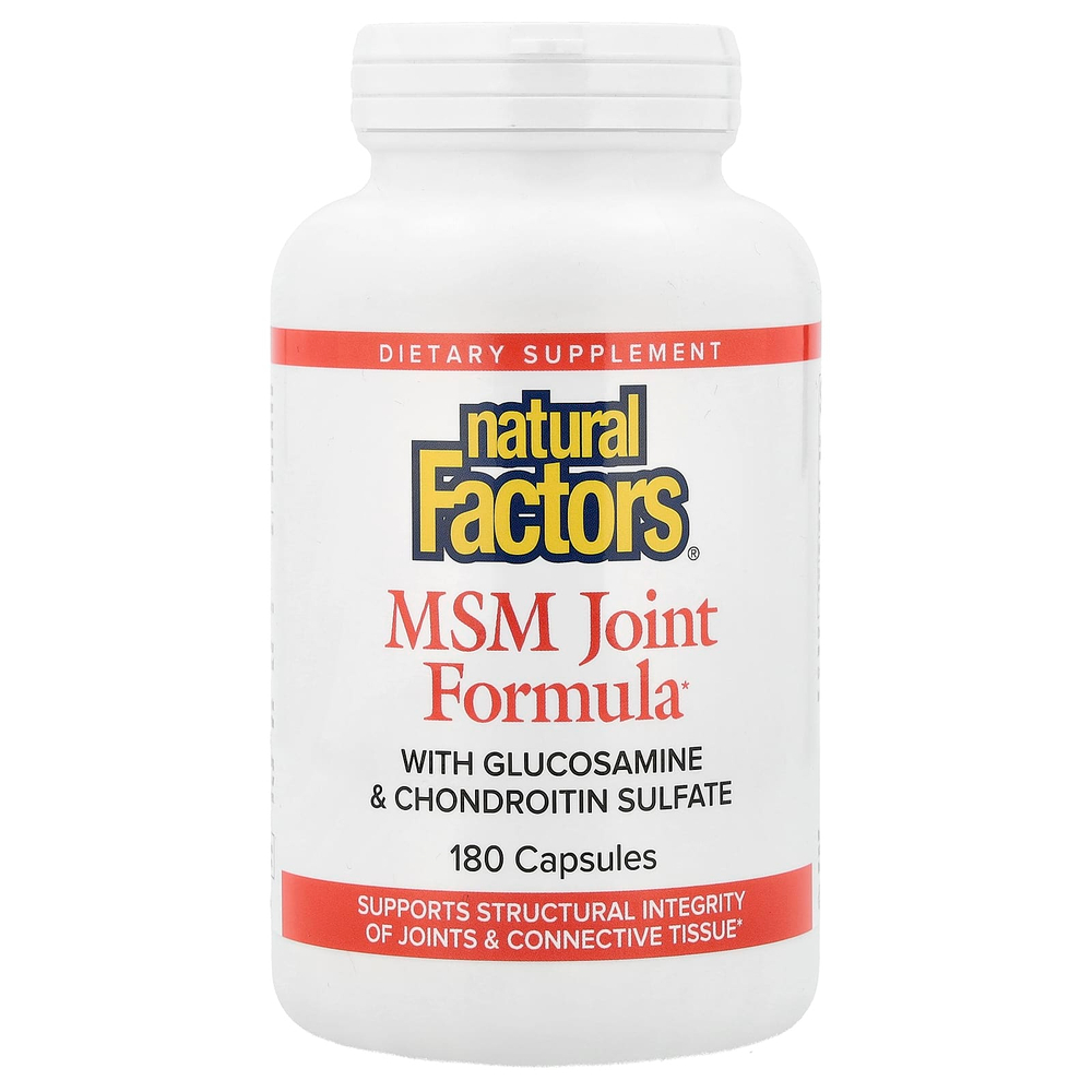 Natural Factors, Формула для суставов с МСМ, глюкозамином и хондроитинсульфатом, 180 капсул