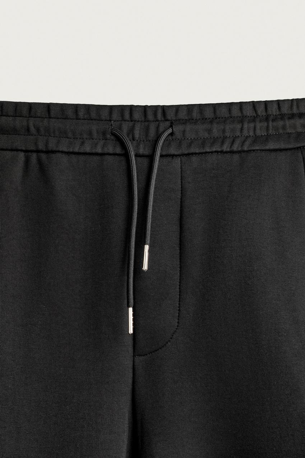 ZARA БРЮКИ BALLOON FIT С ЗАЩИПАМИ, ЧЕРНЫЙ
