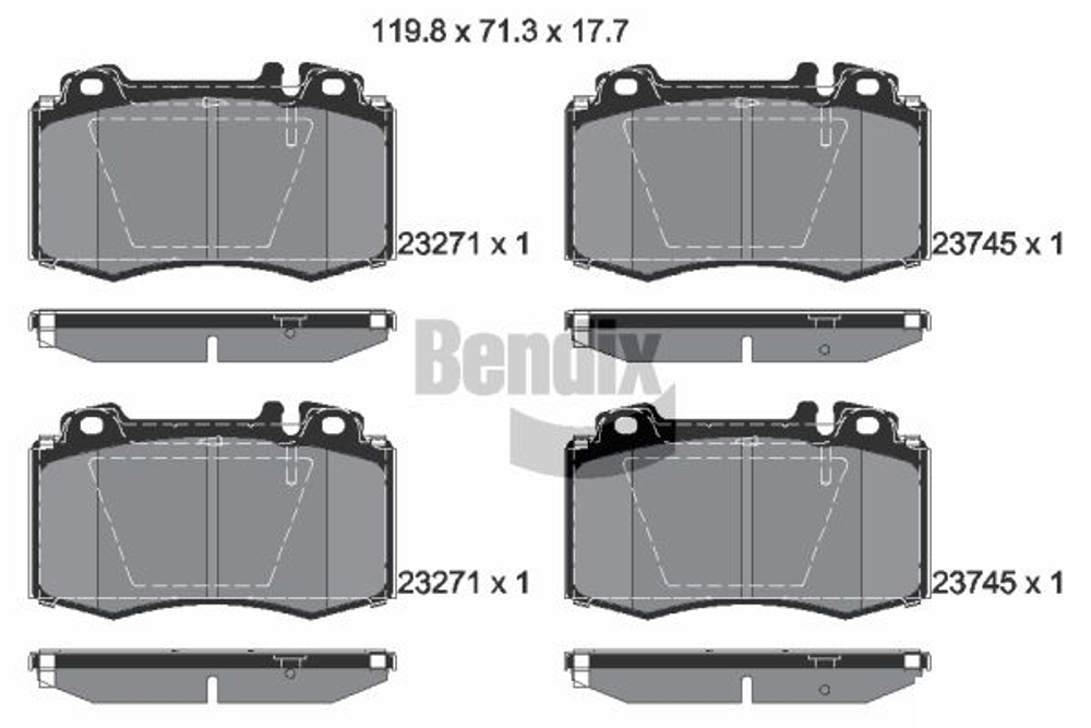 BENDIX Braking - BPD1283-BEN - Brake Pad Set, disc brake