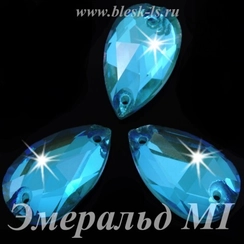 Пришивная капля Solvo с 2 отверстиями, Эмеральд MI