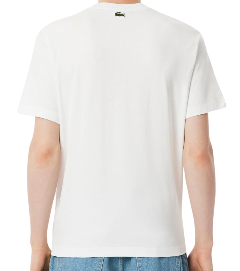 Теннисная футболка Lacoste Tennis Court Print Cotton - white