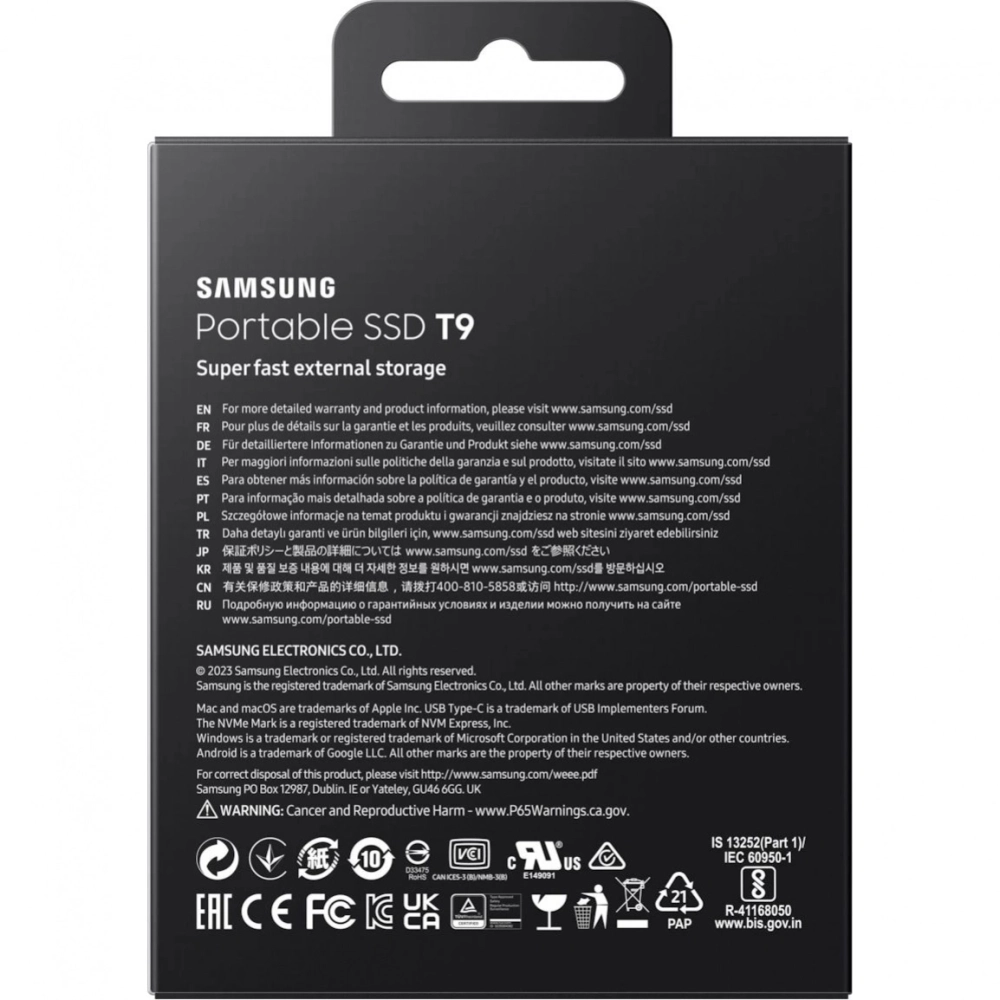 Внешний SSD Samsung 2TB T9 (MU-PG2T0B/WW) черный