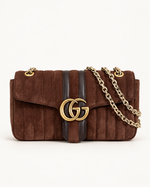 Женская сумка Gucci GG Marmont, коричневая, 26 см