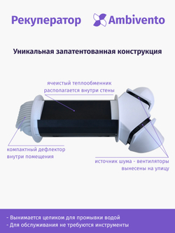 Рекуператор 60 м³/час для стен толщиной до 21см