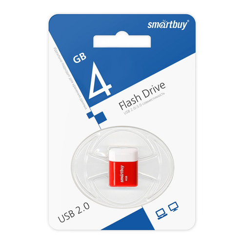 USB флеш накопитель Smartbuy 4GB Lara (SB4GBLara-R) красный