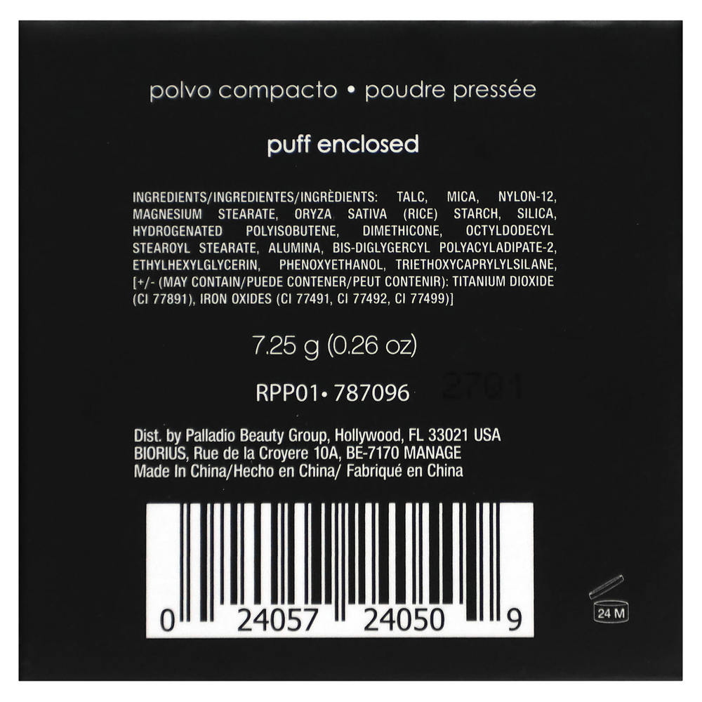 Palladio, порошок из прессованного риса, полупрозрачный RPP01, 7,25 г (0,26 унции)