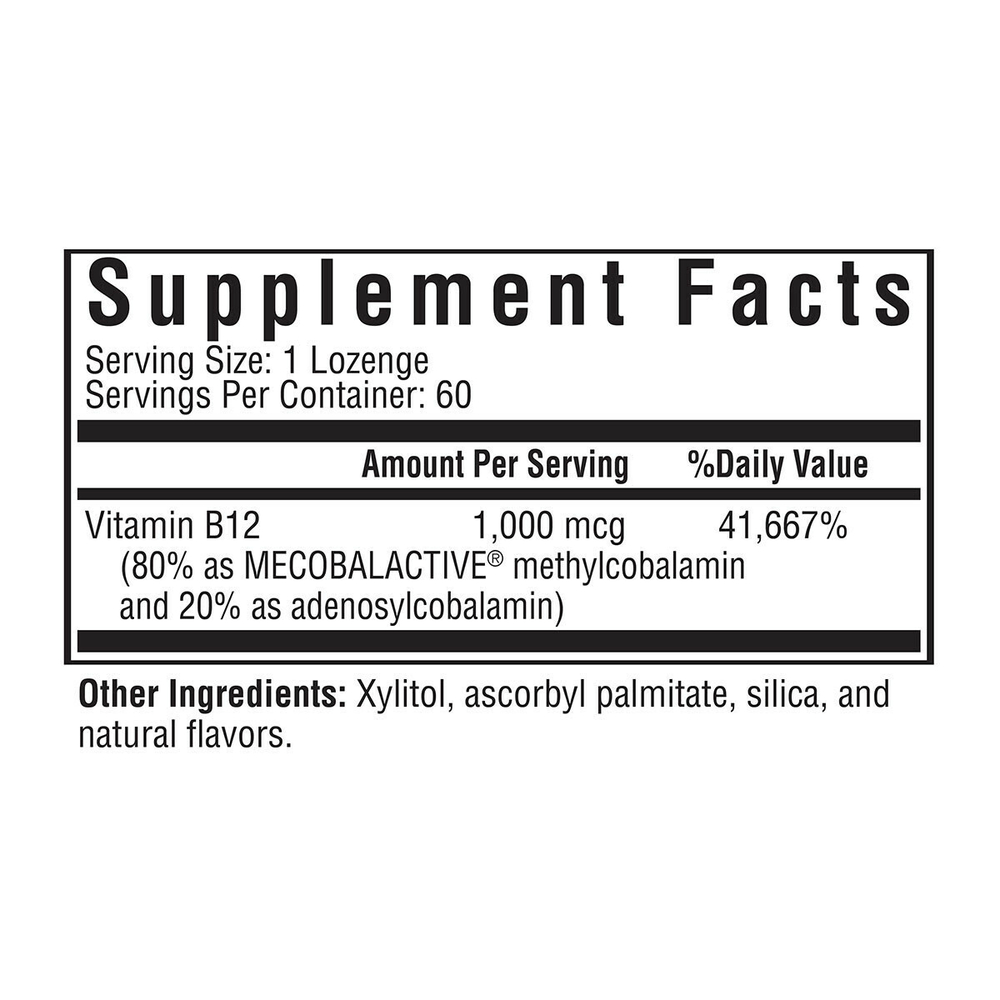 Methyl B12 1000 (ранее Active B12 1000) 60 таблеток Seeking Health