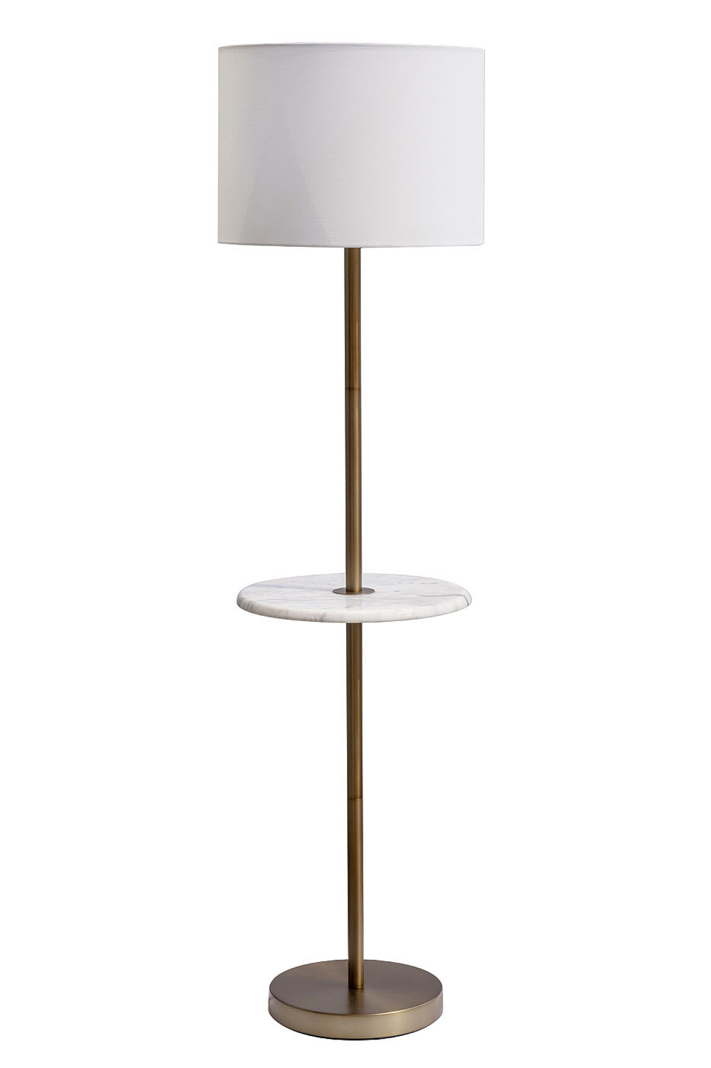Торшер 150см Garda Decor с мраморным столиком и белым плафоном