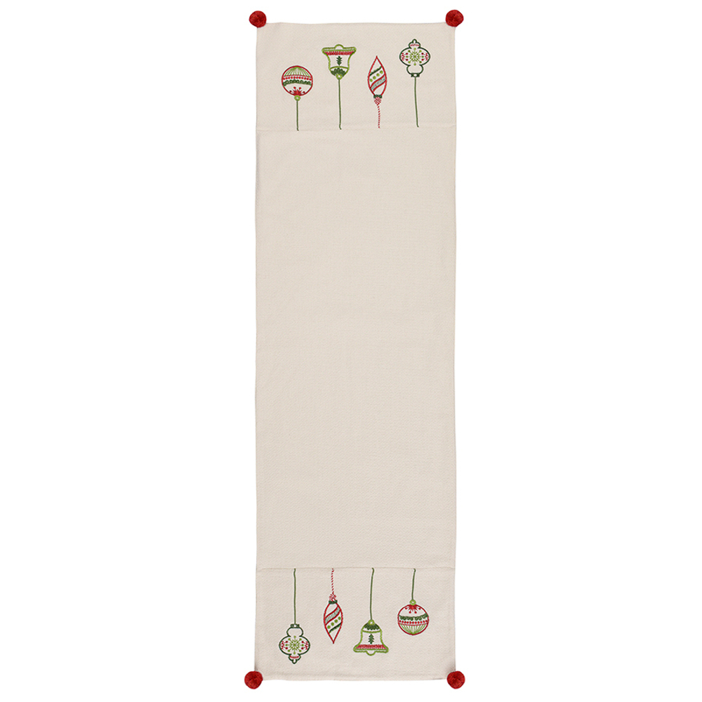 Дорожка с вышивкой Christmas decorations из коллекции New Year Essential, 45х150 см