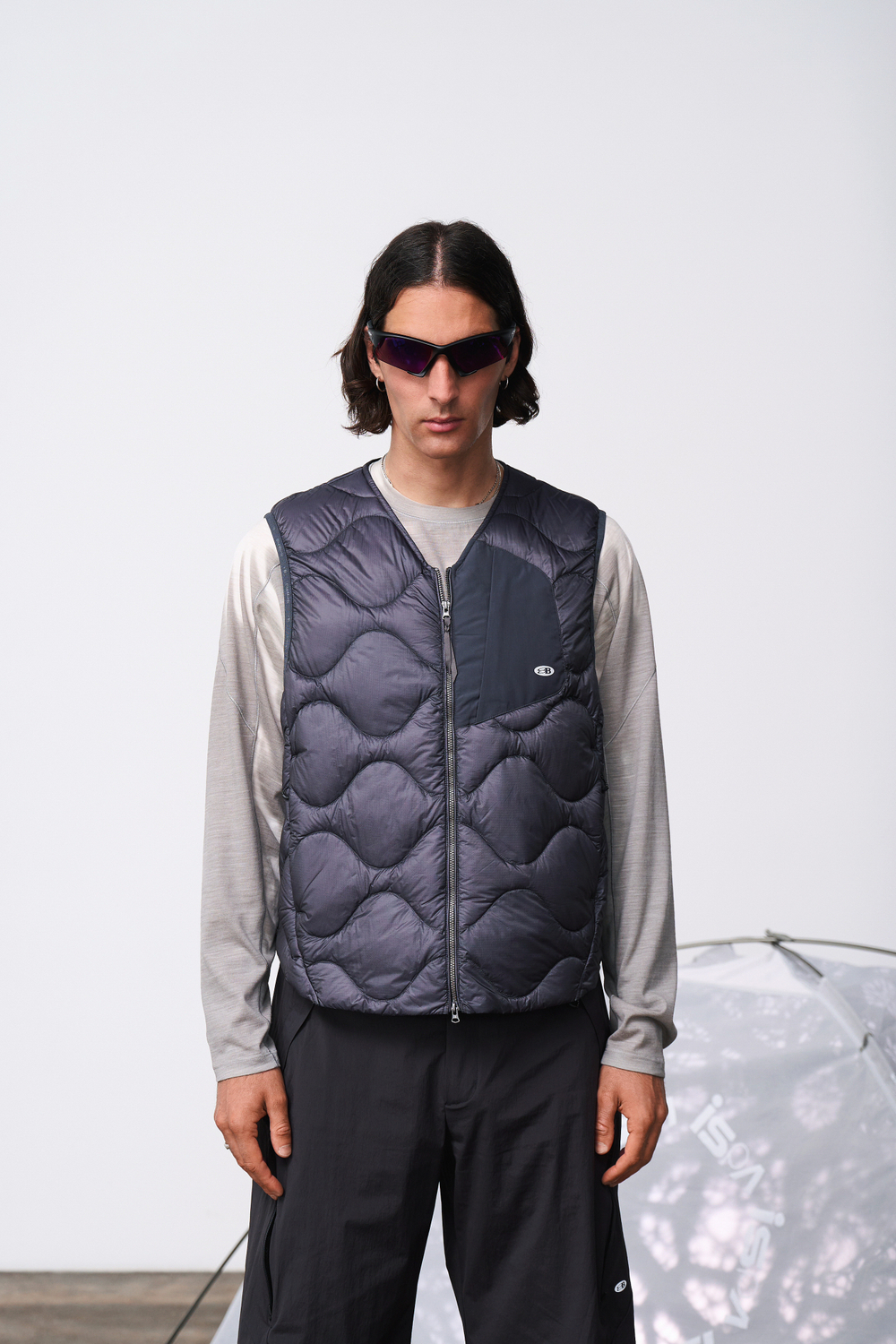 Жилет Blue Monte Gourd-Patterned Down Vest "Bakahe"
