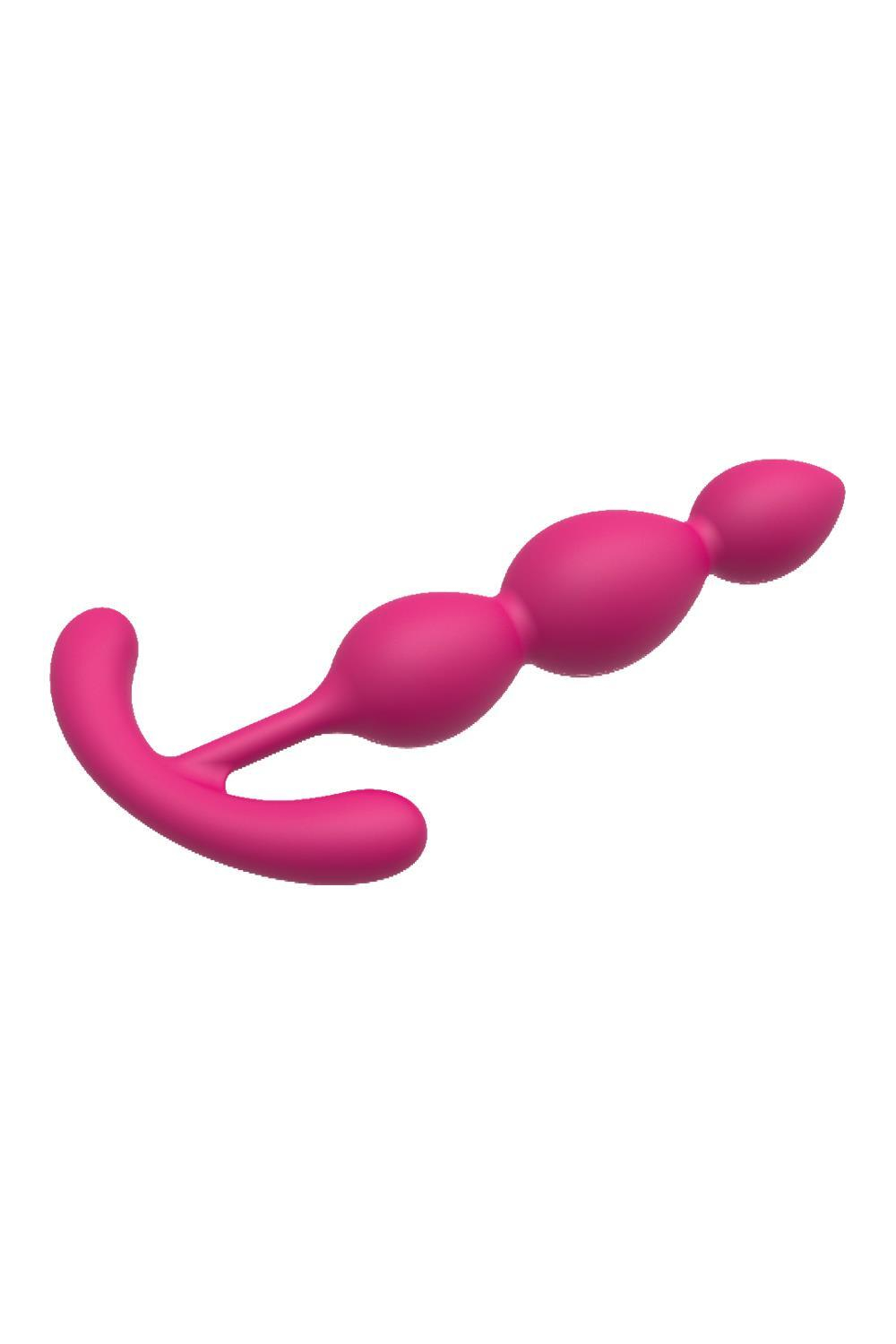Розовая анальная цепочка Silky Smooth T-Teardrop - 14 см. (Цвет: розовый)