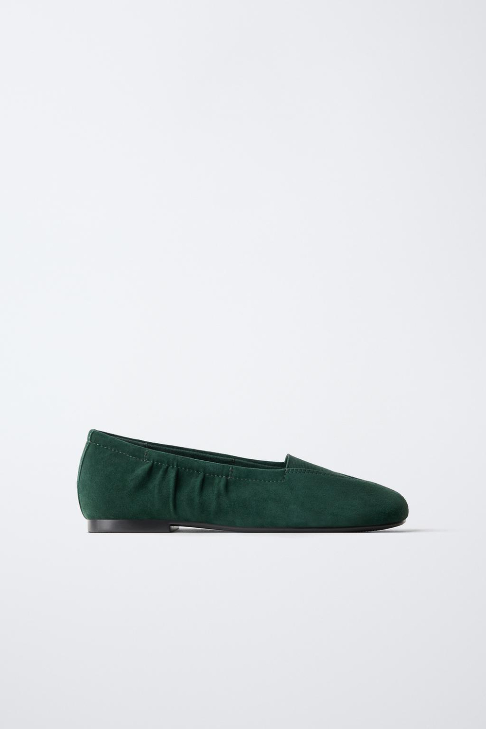 ZARA - FRUIT OF THE LOOM™ КОЖАНЫЕ БАЛЕТКИ, ЗЕЛЕНЫЙ