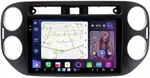 Магнитола для Volkswagen Tiguan 1 2011-2016 (аварийка прямоугольная, рамка чёрная) - FarCar S500-TS20 монитор 9.5" 2K QLED на Android 14, Быстрейшая, CarPlay, 4G SIM-слот