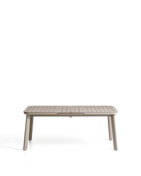 Раздвижной уличный стол Izola из алюминия с бежевой отделкой, 185 (235) x 100 см